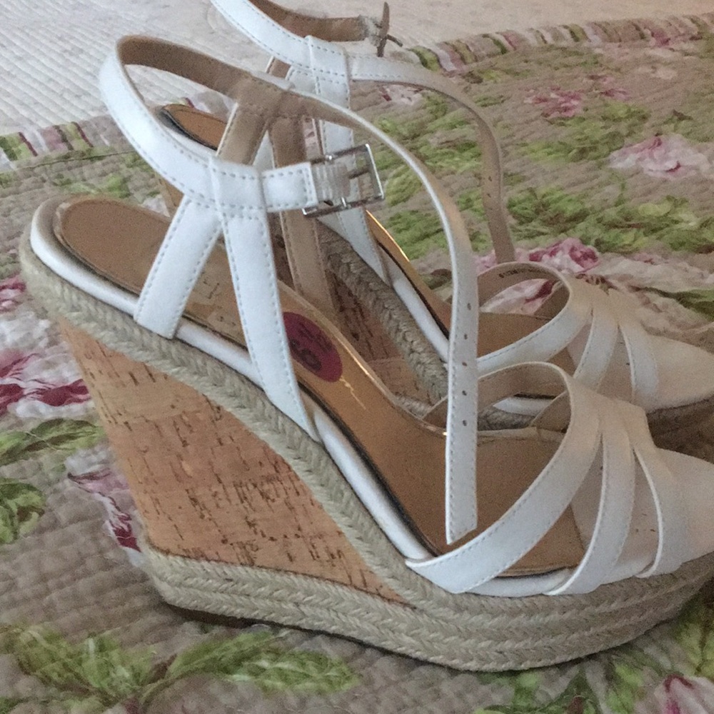 White wedge sandal
